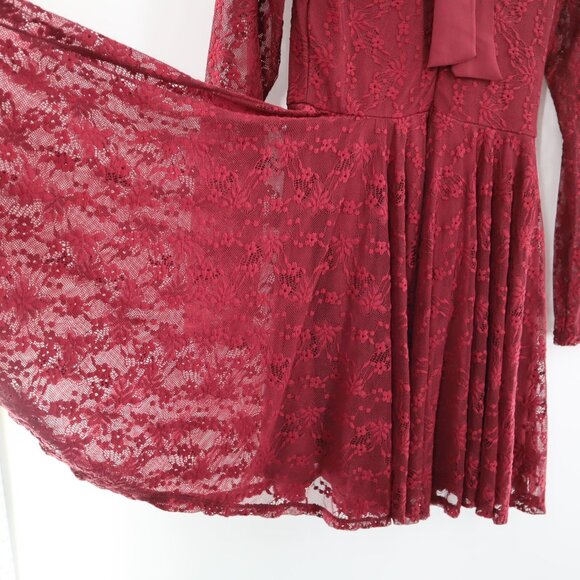 Altar'd State Lace Dress Womens M Burgundy Romantic Vintage-Inspired‎ Whimsigoth - Picture 7 of 11